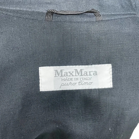 MaxMara Black Double Breasted Linen Blazer Size US 6 - Picture 10 of 12